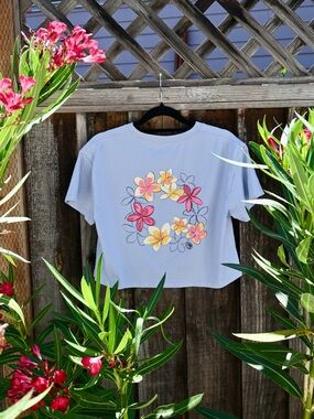 T&C Surf Designs (Hawaii) Light Blue Crop Tee